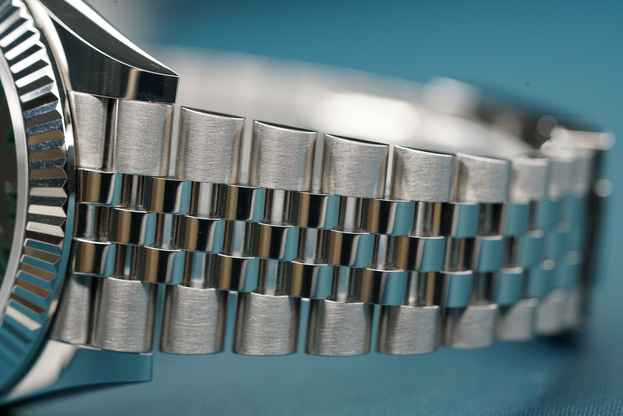 Datejust 41mm Wimbledon Changed Smooth to Fluted Bezel Jubilee