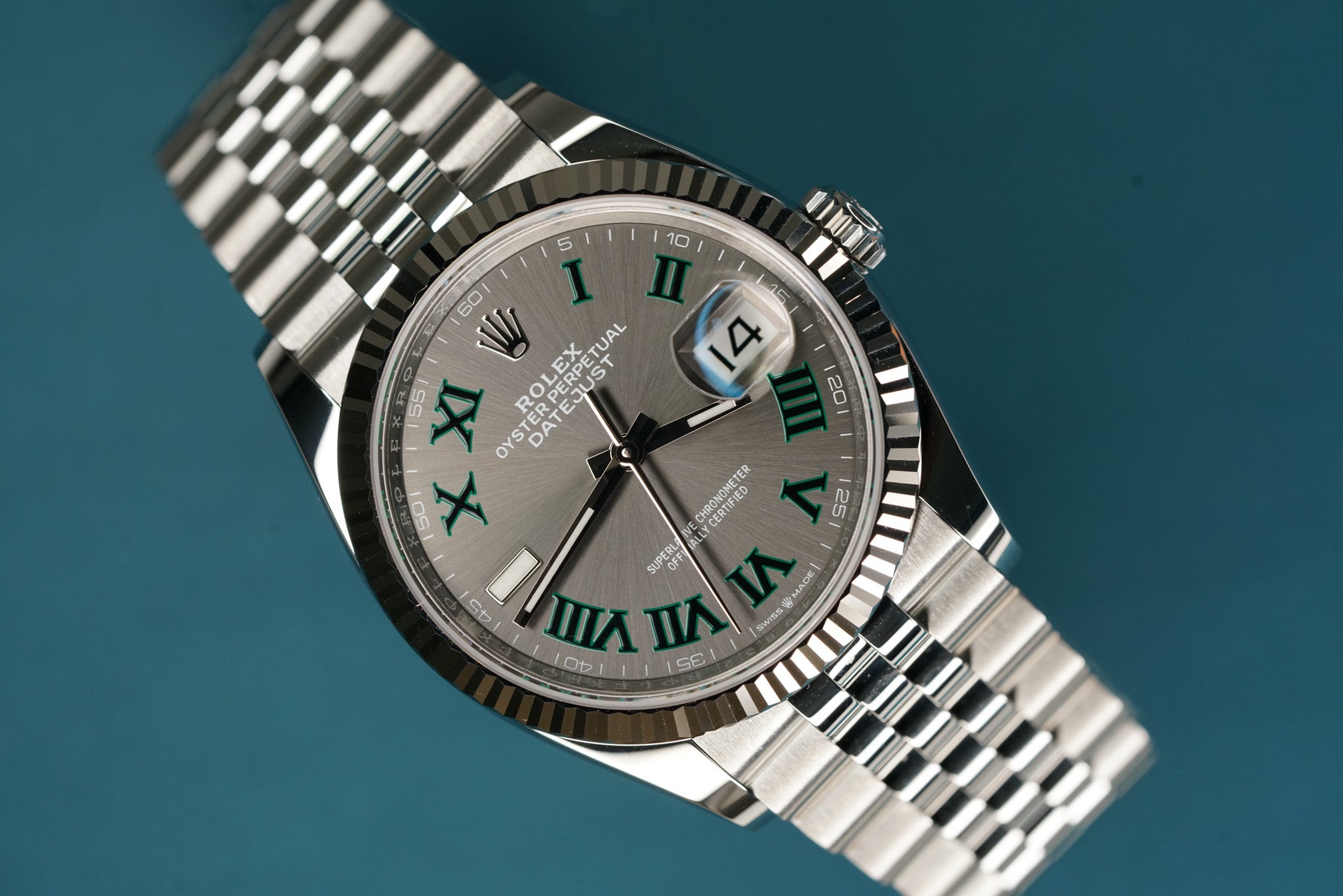 Datejust 36mm Wimbeldon Jubilee Bracelet Fluted Bezel