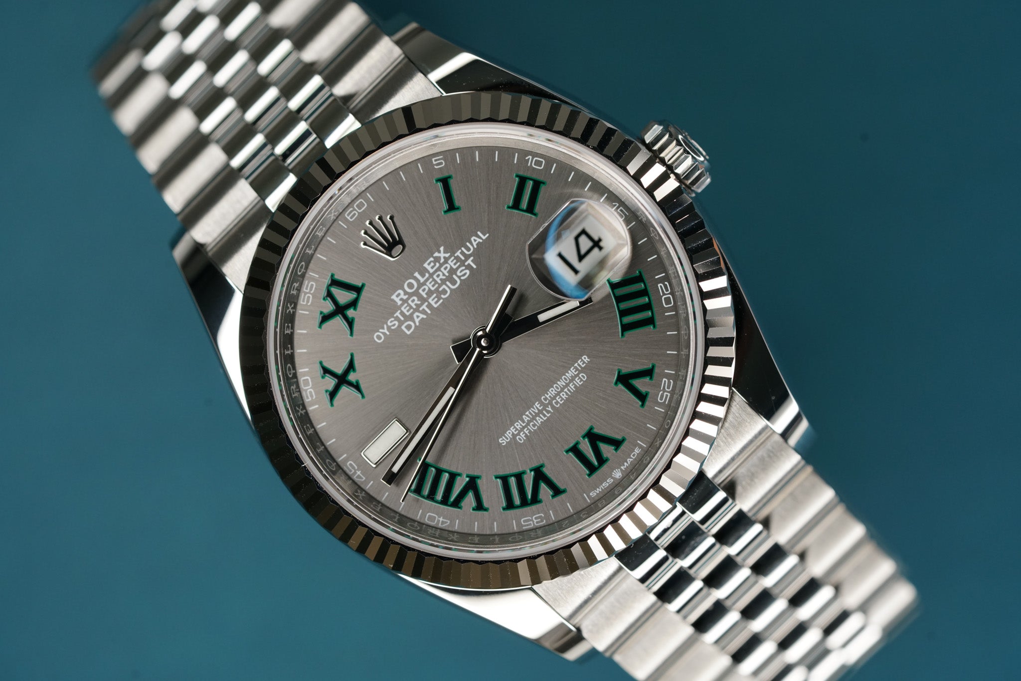 Datejust 36mm Wimbeldon Jubilee Bracelet Fluted Bezel