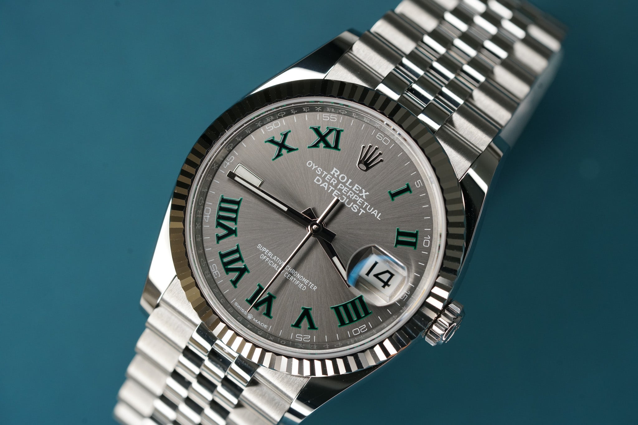 Datejust 36mm Wimbeldon Jubilee Bracelet Fluted Bezel